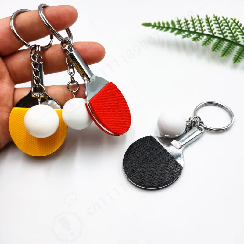 Table Tennis Keychain - 5 Farben Niedliche Tischtennisschläger-Anhänger Souvenir Tischtennisball