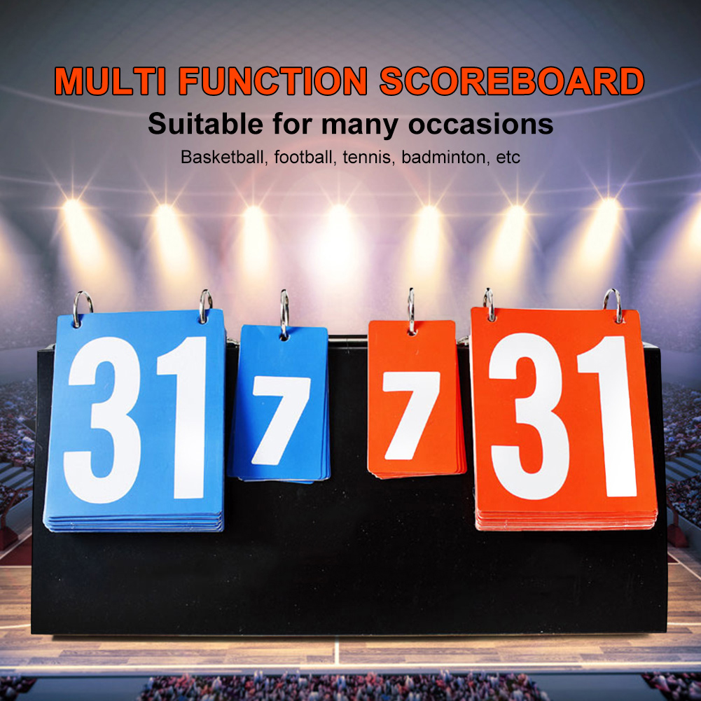 Table Tennis Score - 4-stellige Tischtennis-Anzeigetafel aus Kunststoff, Sportwettkampf-Punkteanzeige, multifunktional,