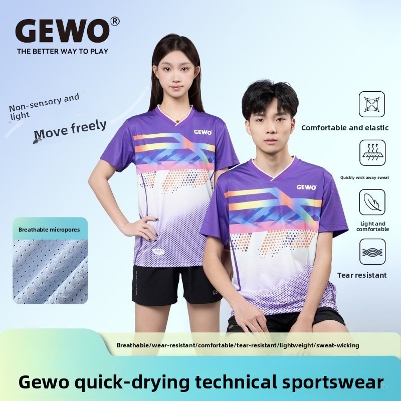 Table Tennis Uniform - Deutscher GEWO neuer Tischtennis-Profi-Sport, kurzärmelige, schnell
