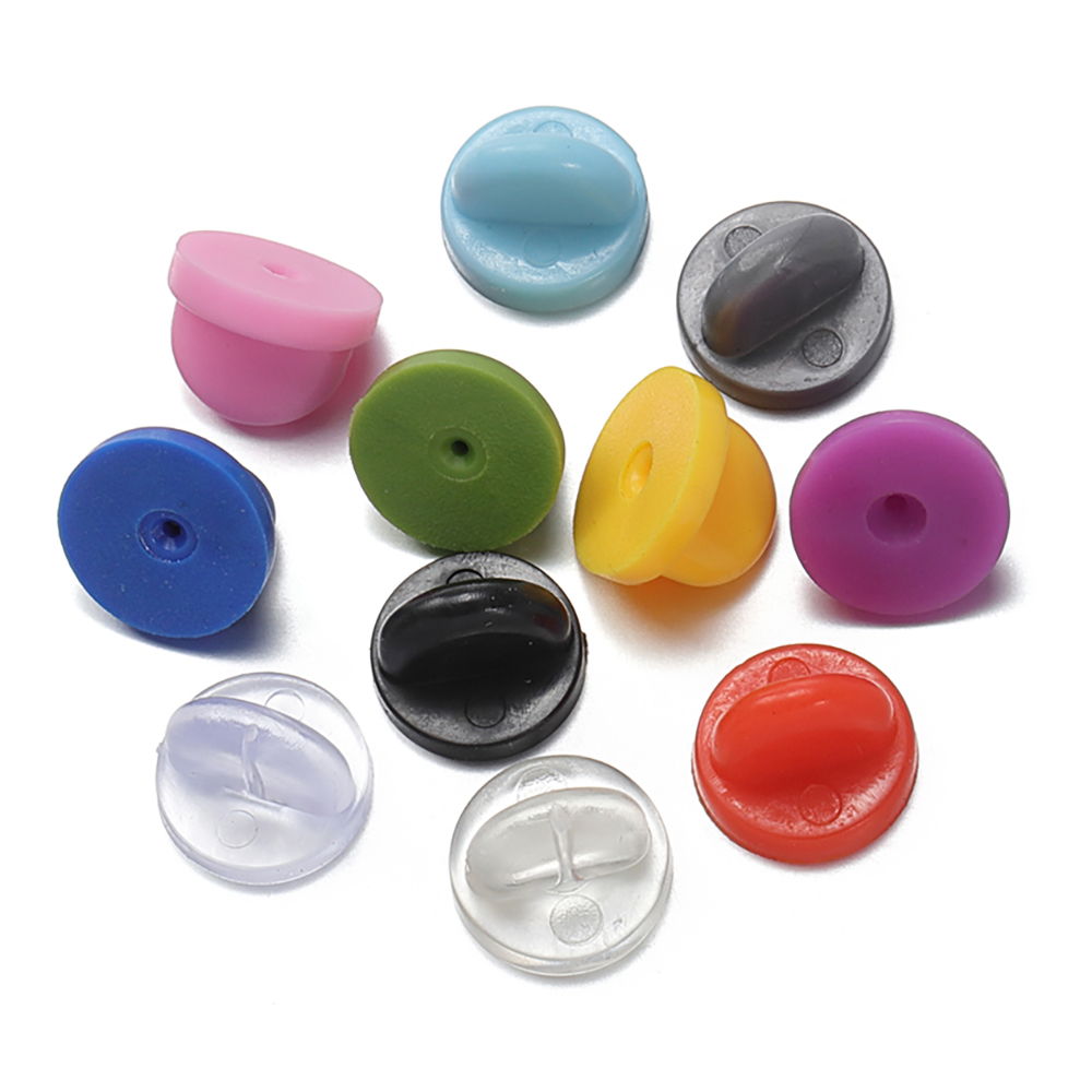 Butterfly Rubber Sheet - 50 Stück bunte Gummi-Brosche mit Rückseite,