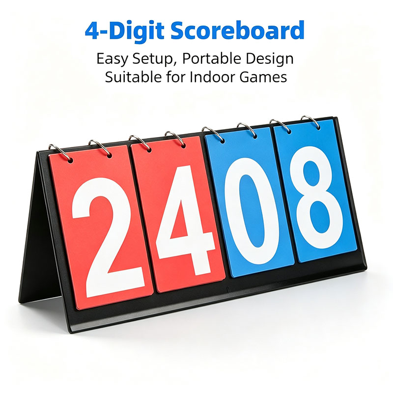 Table Tennis Score - 4-stellige Klapp-Anzeigetafel, tragbarer manueller Punktezähler für