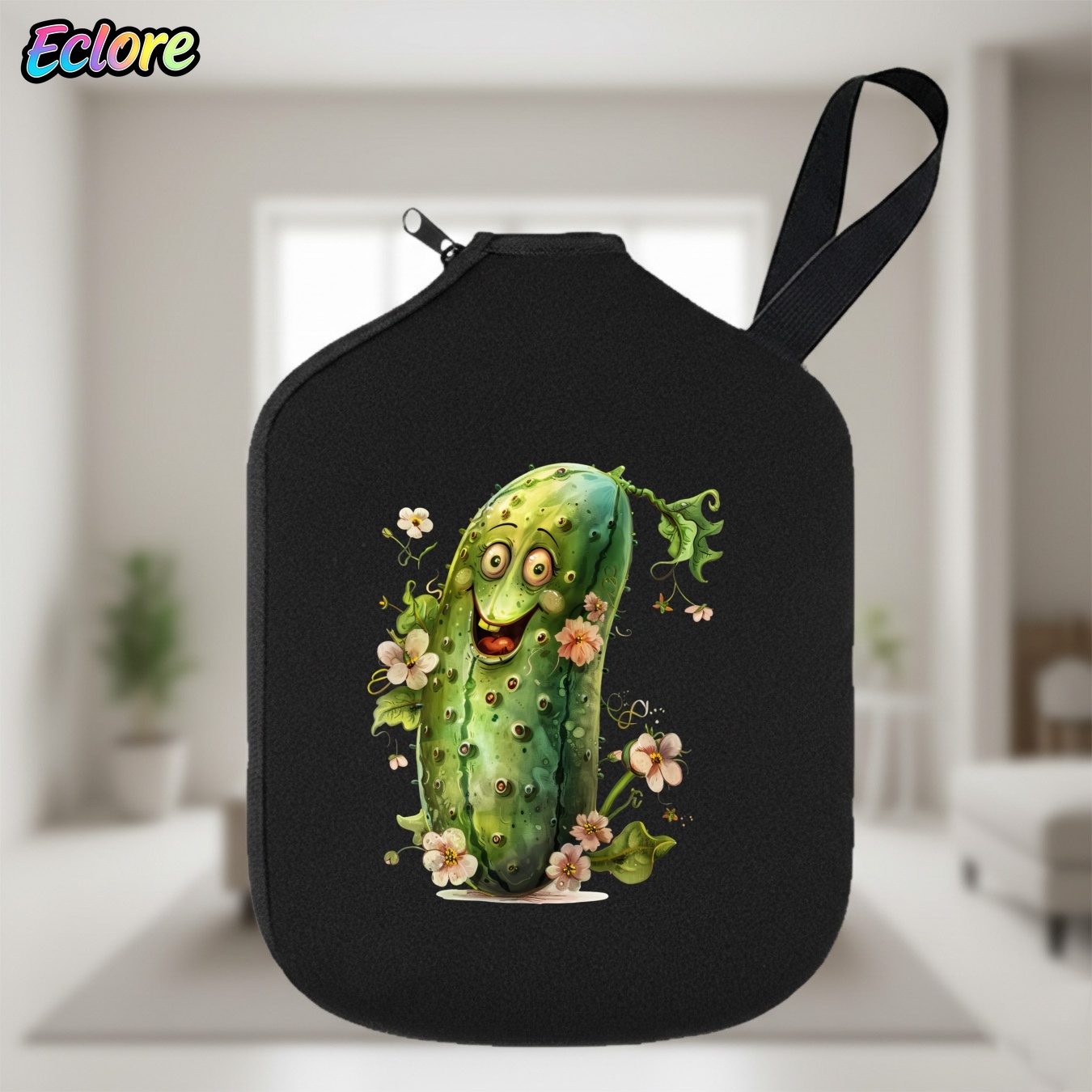 Table Tennis Games - Cartoon Smile Pickleball-Schlägerhülle, weiche, robuste Schlägertasche,