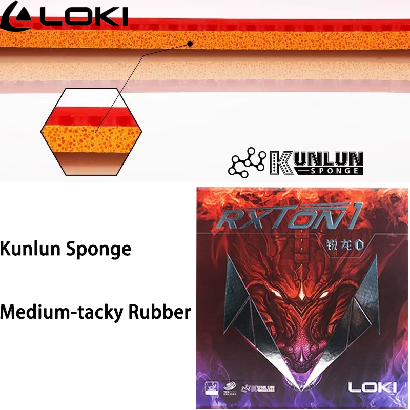 Table Tennis Loki - LOKI Tischtennisgummi RXTON 1 Sticky ITTF-zugelassener