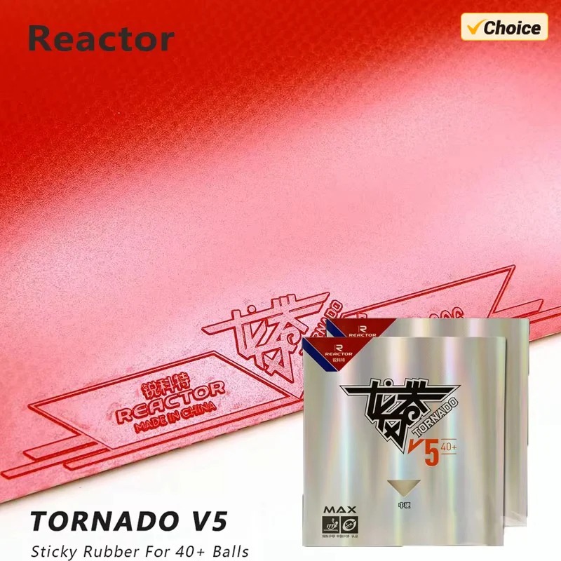 Table Tennis Games - REACTOR Tornado V5 Tischtennisbelag, klebriger Loop-Attack-Belag,