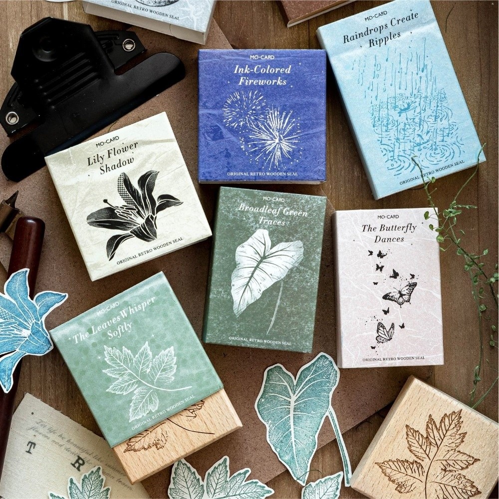 Butterfly Rubber Sheet - Holz-Gummi-Stempel für Bastelarbeiten: Blumen, Schmetterlinge, Blätter,