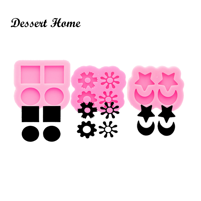 Butterfly Rubber Sheet - Dy0898 Harz Kunst Mini Kreis/Quadrat/Stern/Mond/Krone/Diamant/Schmetterling/Tropfenform Ohr