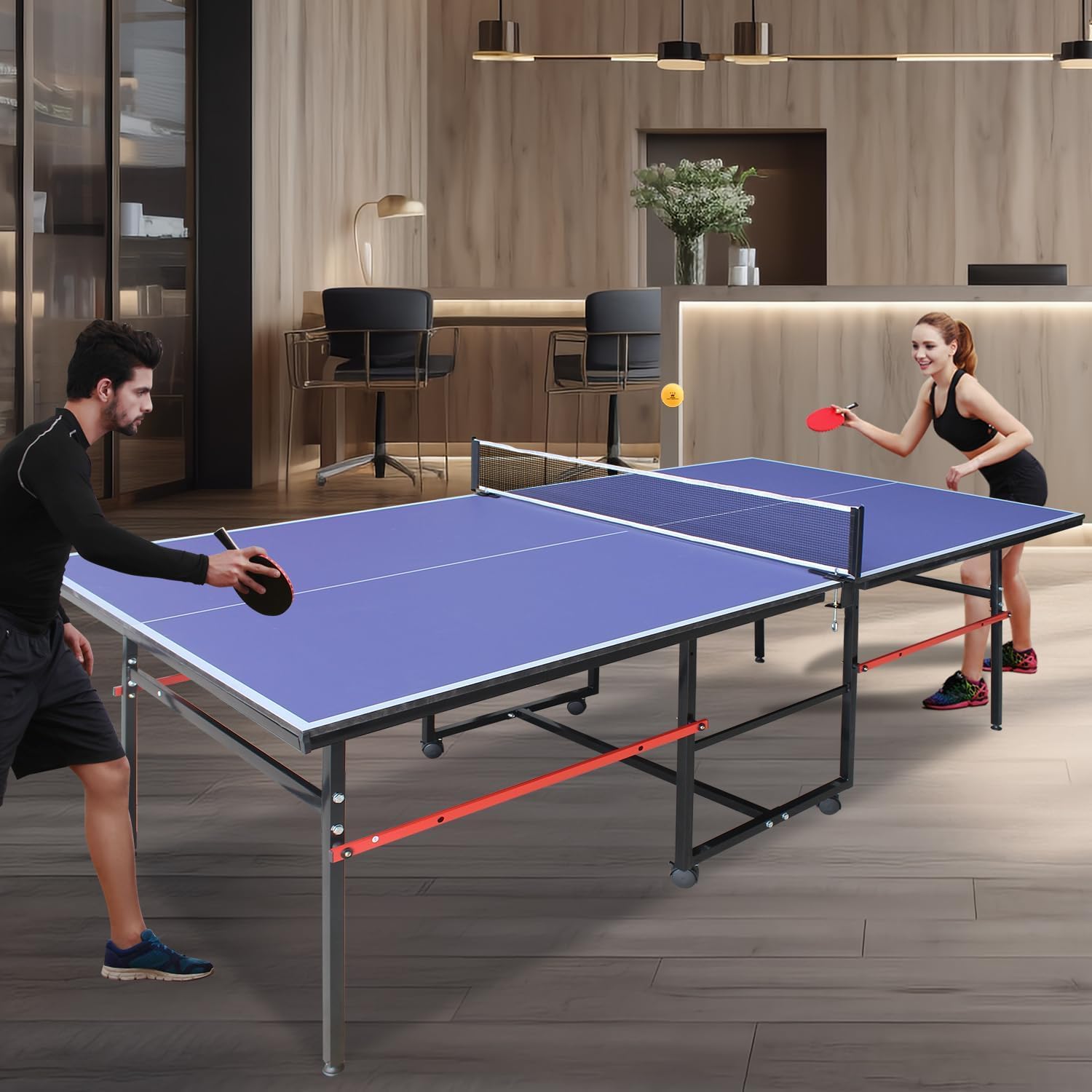 8 Fuß tragbarer Ping-Pong-Tisc – Table Tennis Folding Table Bewertung und Preis