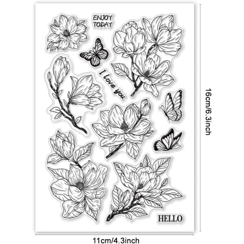 Magnolienblume, transparenter  – Butterfly Rubber Sheet Bewertung und Preis