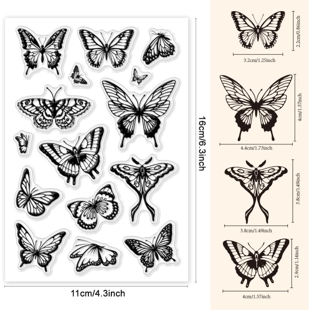 1 Blatt transparenter Stempel  – Butterfly Rubber Sheet Bewertung und Preis