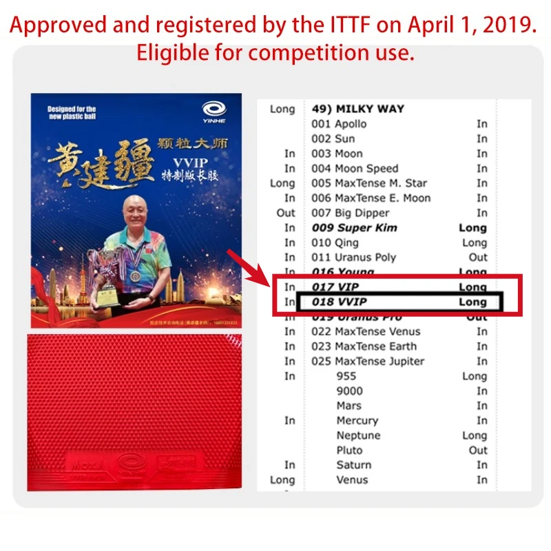 YINHE VVIP Maste Long Pips Tis – Table Tennis Games Bewertung und Preis